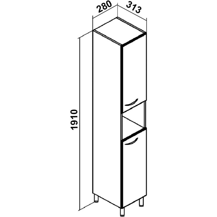 Пенал Runo Эконом 30х180 белый