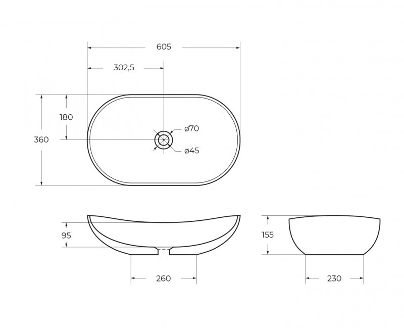 Раковина накладная BelBagno BB1404-H301