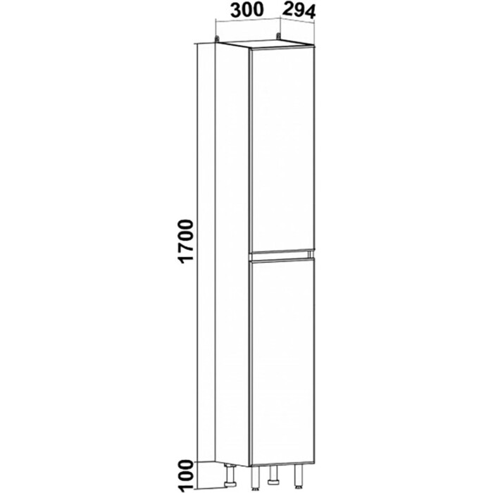 Пенал Runo Лада 30х170 правый, белый