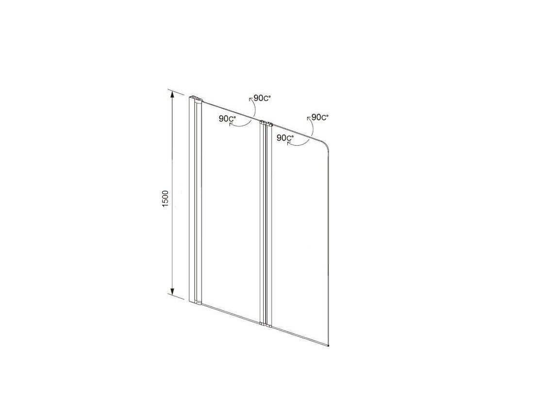 Шторка на ванну Aquatek AQ DEL SBA 10015CH 100х150 см