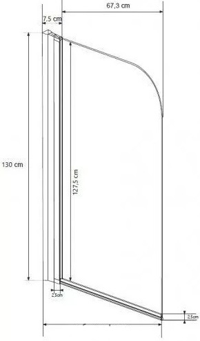Душевая шторка Besco AMBITION 1-створка с рисунком