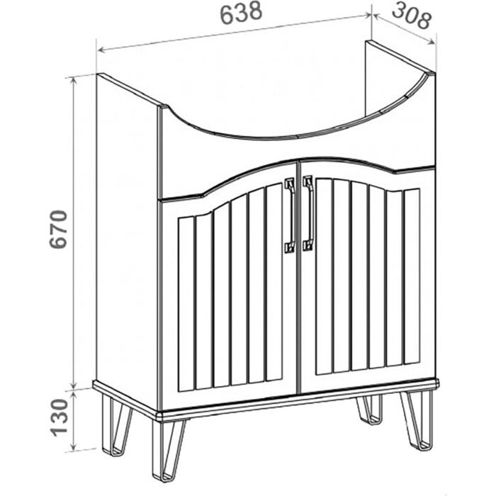 Тумба под раковину Runo Марсель 64х31 мята