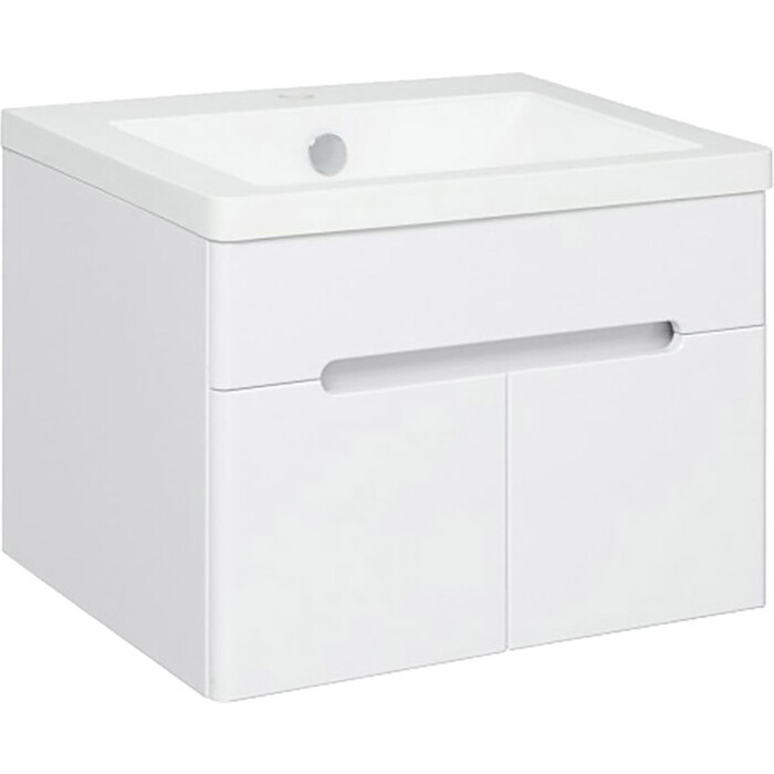 Тумба под раковину Runo Парма 58х45 2 двери, подвесная, белая