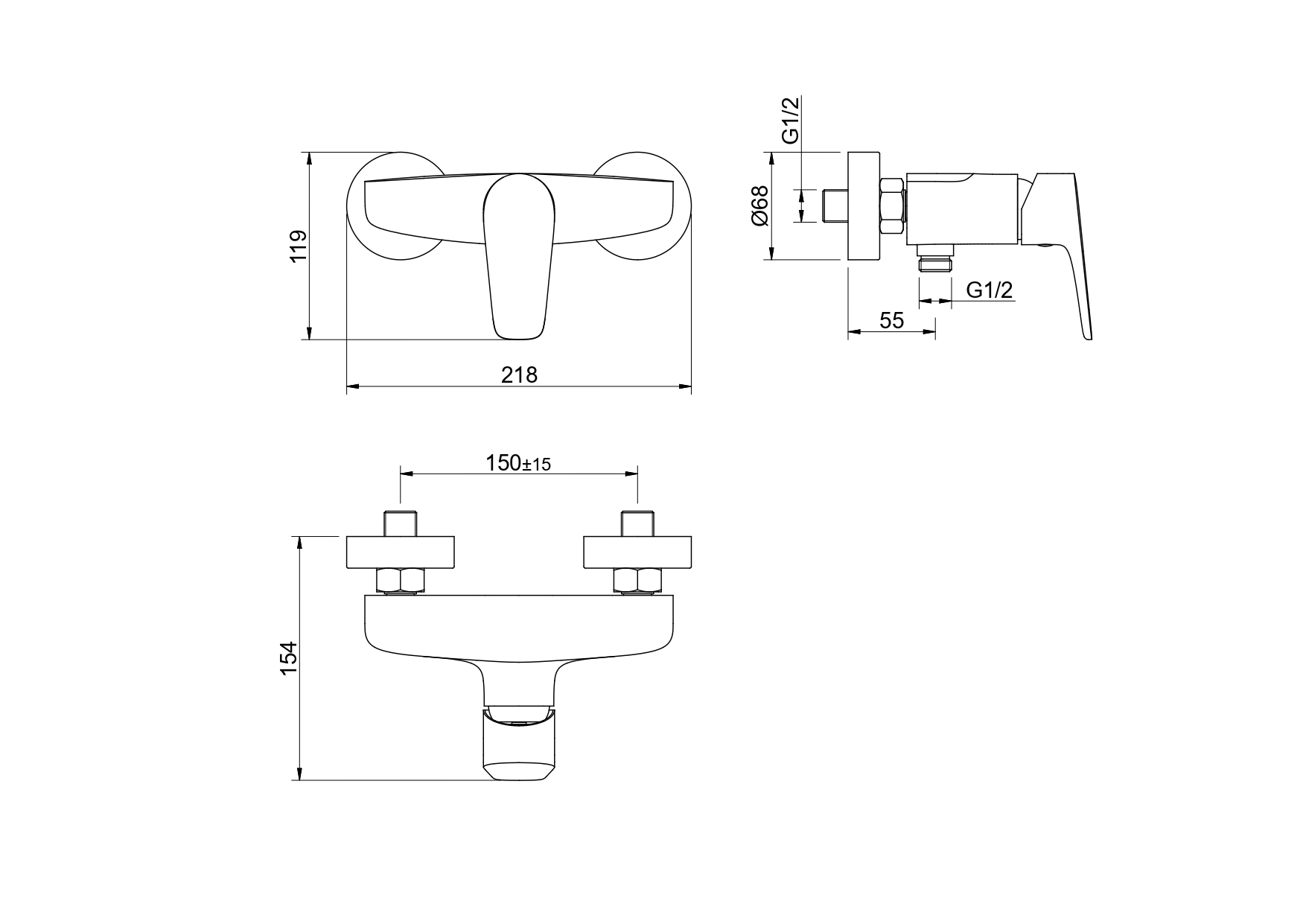 Смеситель Aquatek Бетта AQ1160MB для душа