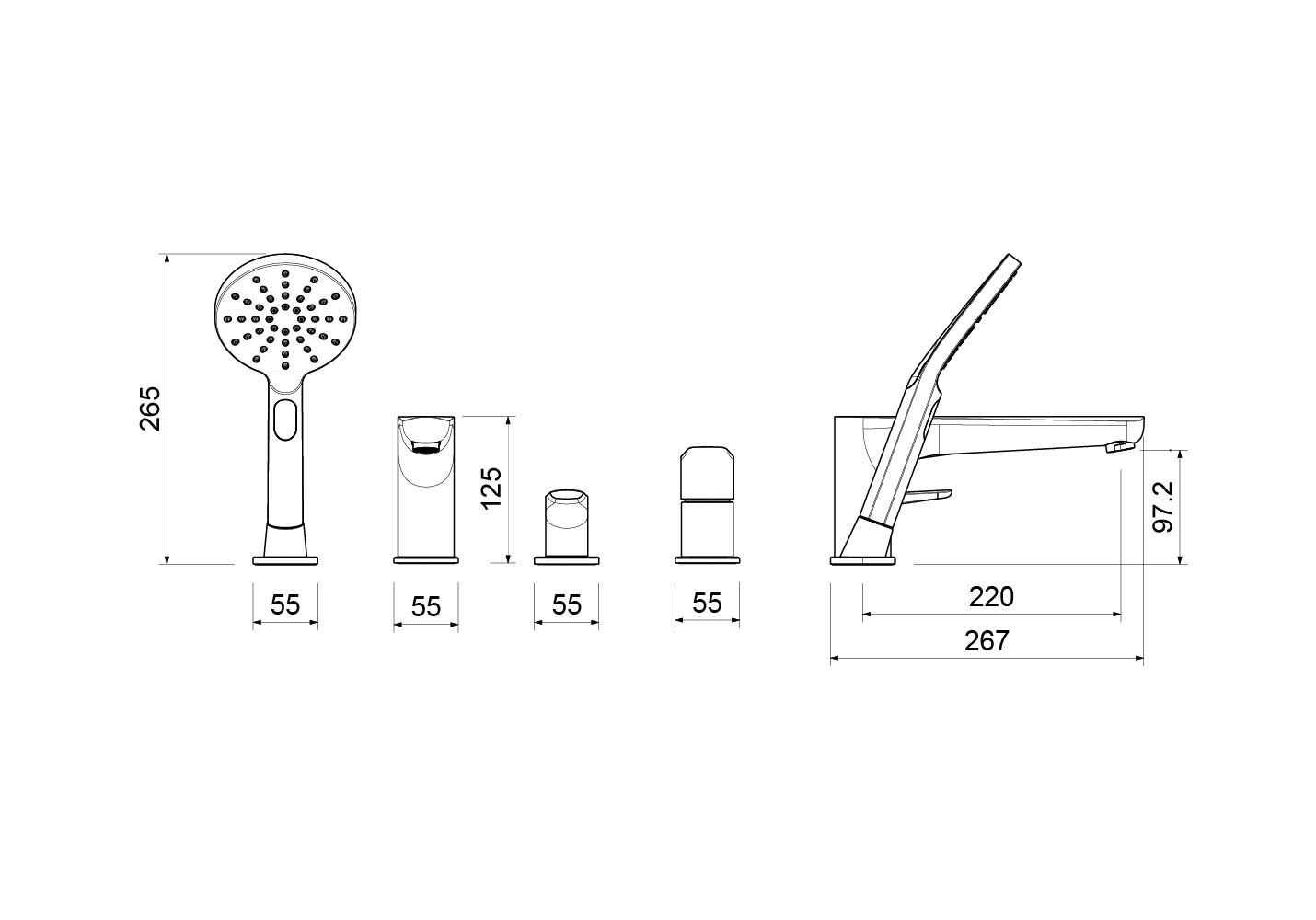 Смеситель Aquatek Вега AQ1148CR на борт ванны