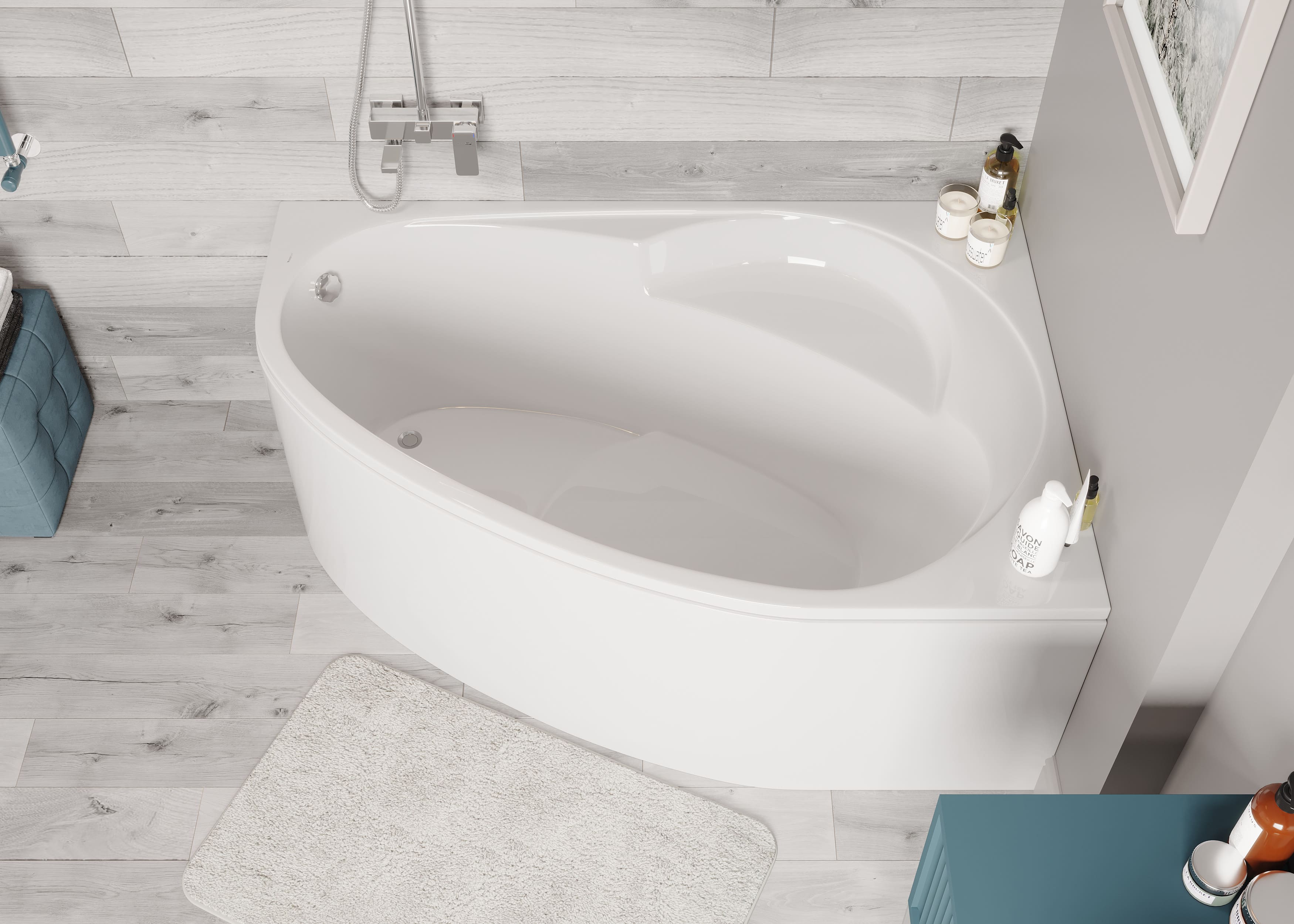 Акриловая ванна VAGNERPLAST Flora VPBA151FLA3PX-04 150х100 Right