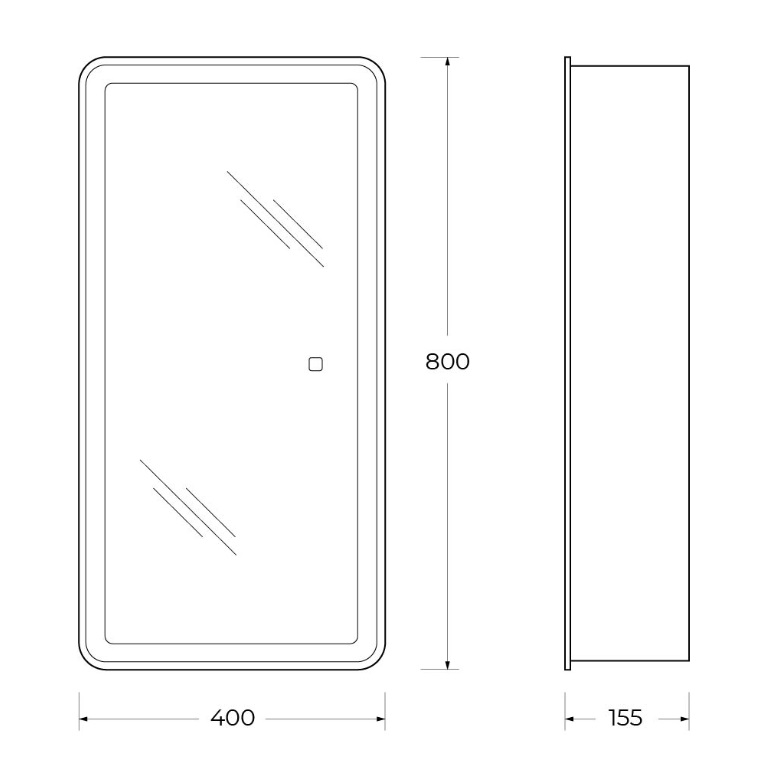 Зеркальный шкаф BelBagno SPC-MAR 40х80 с сенсорным выключателем