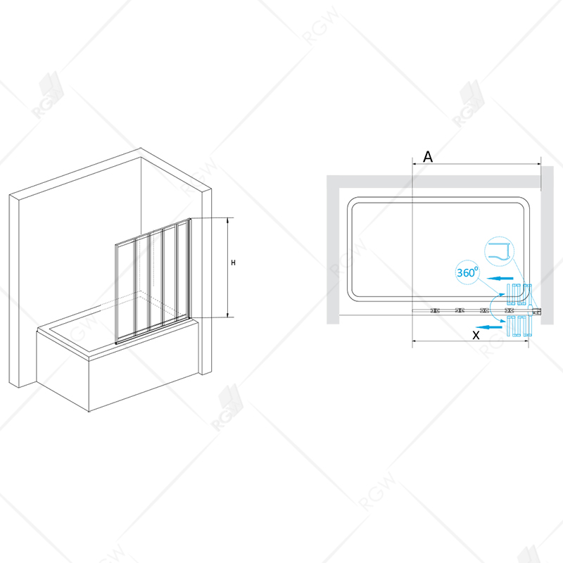 Шторка на ванну RGW SC-22 120х150