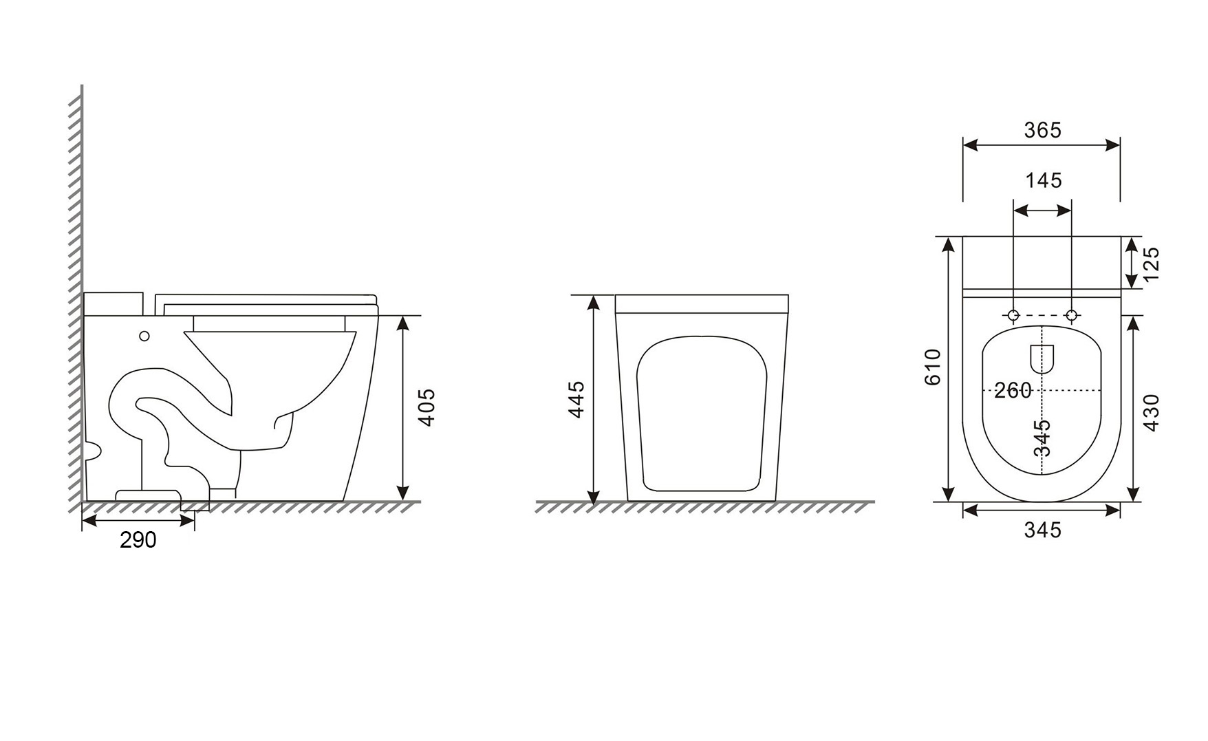 Унитаз Abber Bequem AC1114P приставной белый с импульсным смывом