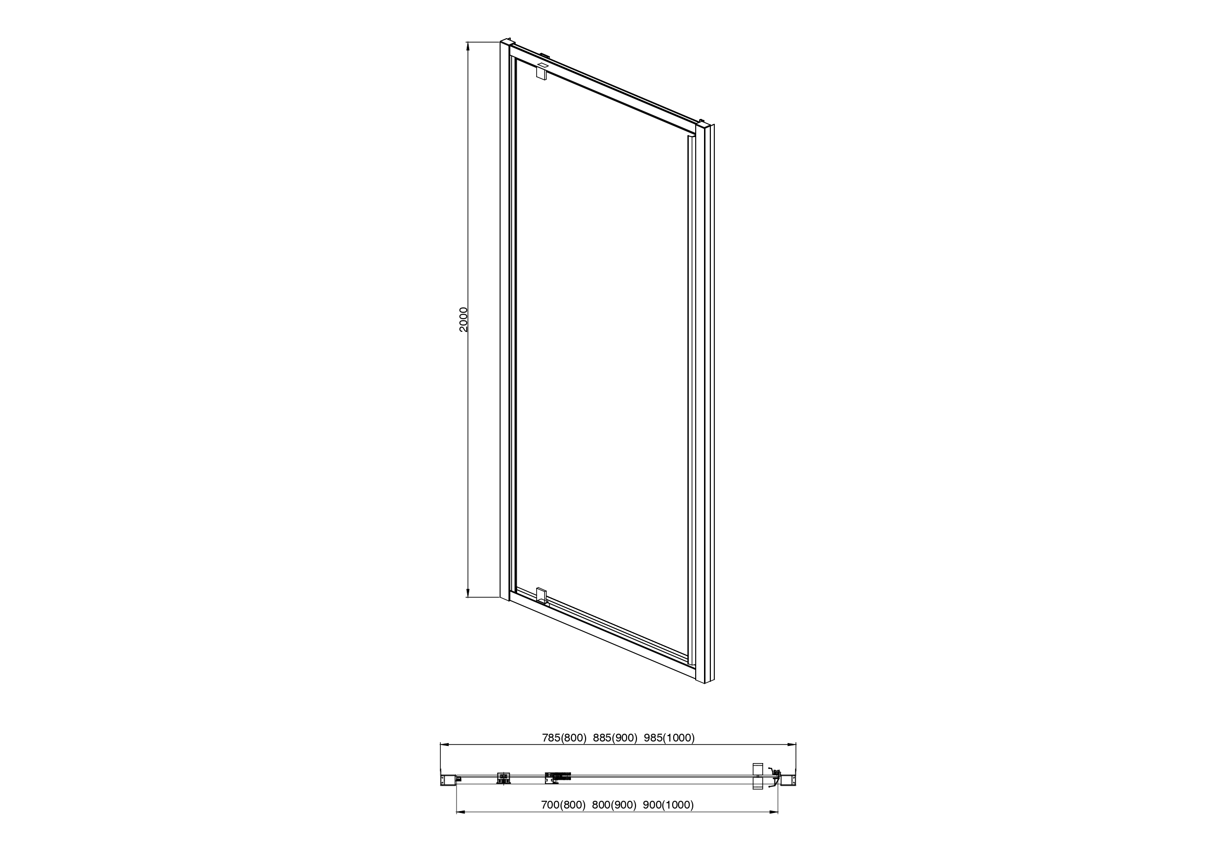 Душевая дверь Aquatek AQ ARI PI 10020CH 100х200 см