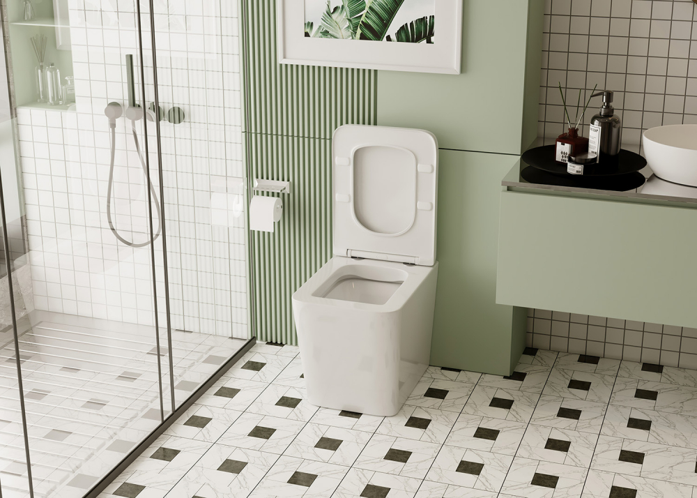 Унитаз Abber Rechteck AC1211 приставной белый, безободковый