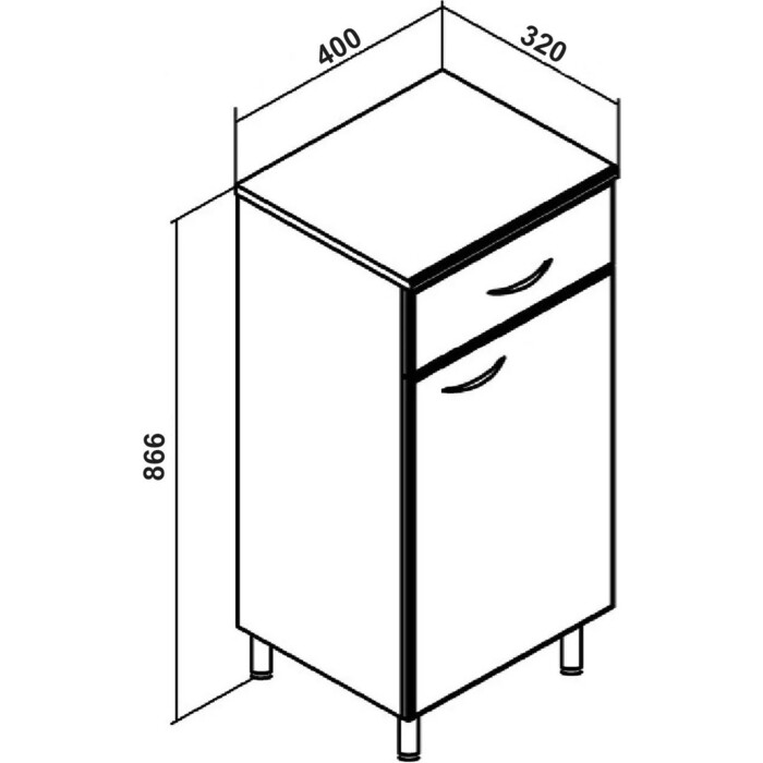 Комод Runo Эконом 40 правый, белый