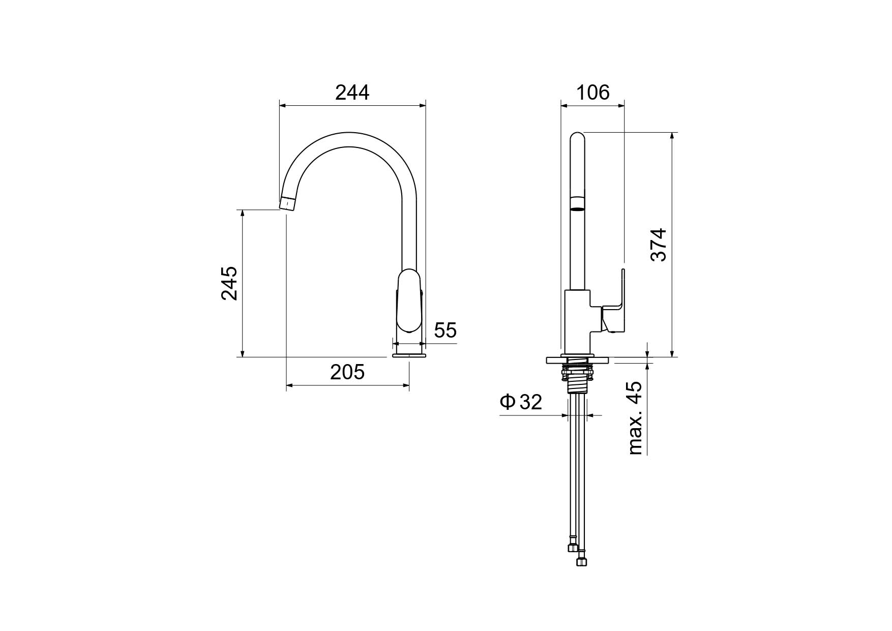 Смеситель Aquatek Оберон AQ1282BG для кухни