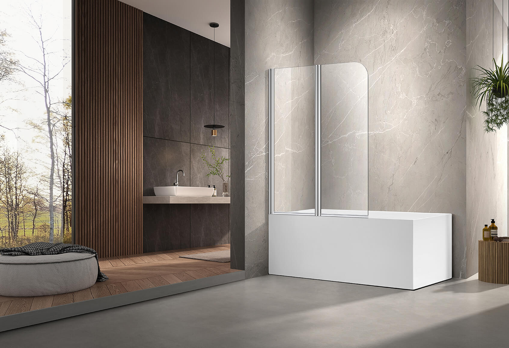 Шторка на ванну Aquatek AQ DEL SBA 10015CH 100х150 см