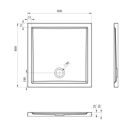 Акриловый душевой поддон Lavinia Boho One 37013800 80х80 см