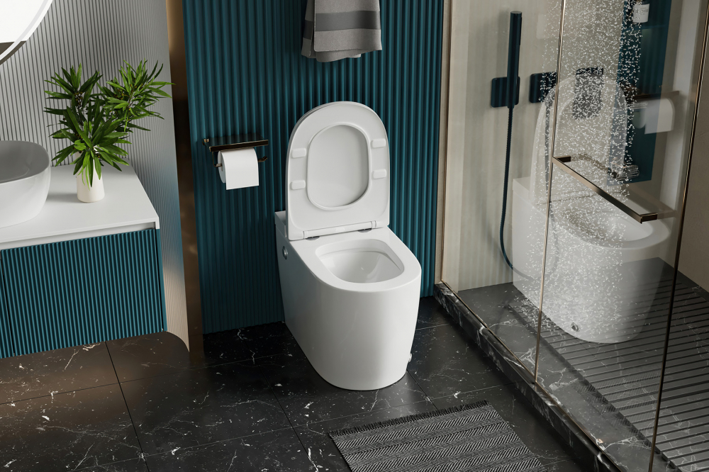 Унитаз Abber Bequem AC1114P приставной белый с импульсным смывом