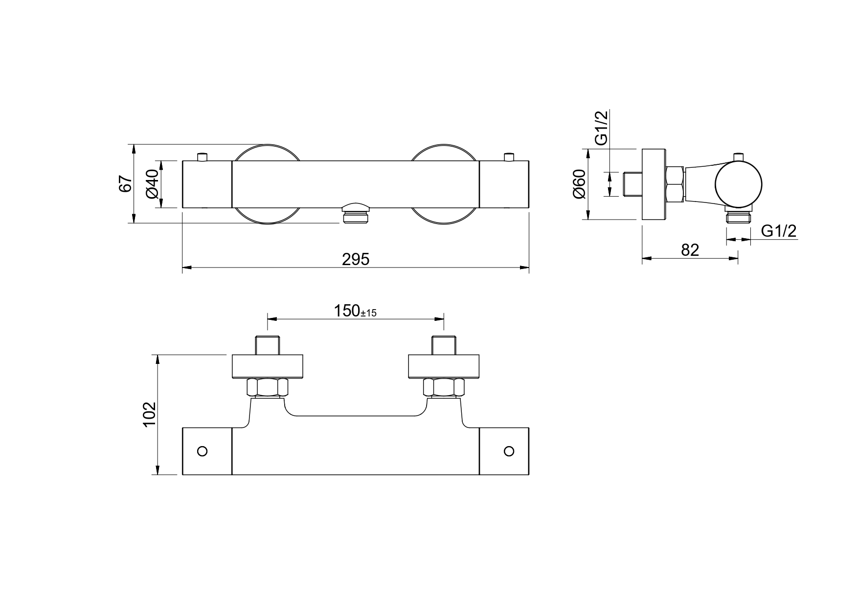 Смеситель термостатический Aquatek Европа AQ1363MB для душа