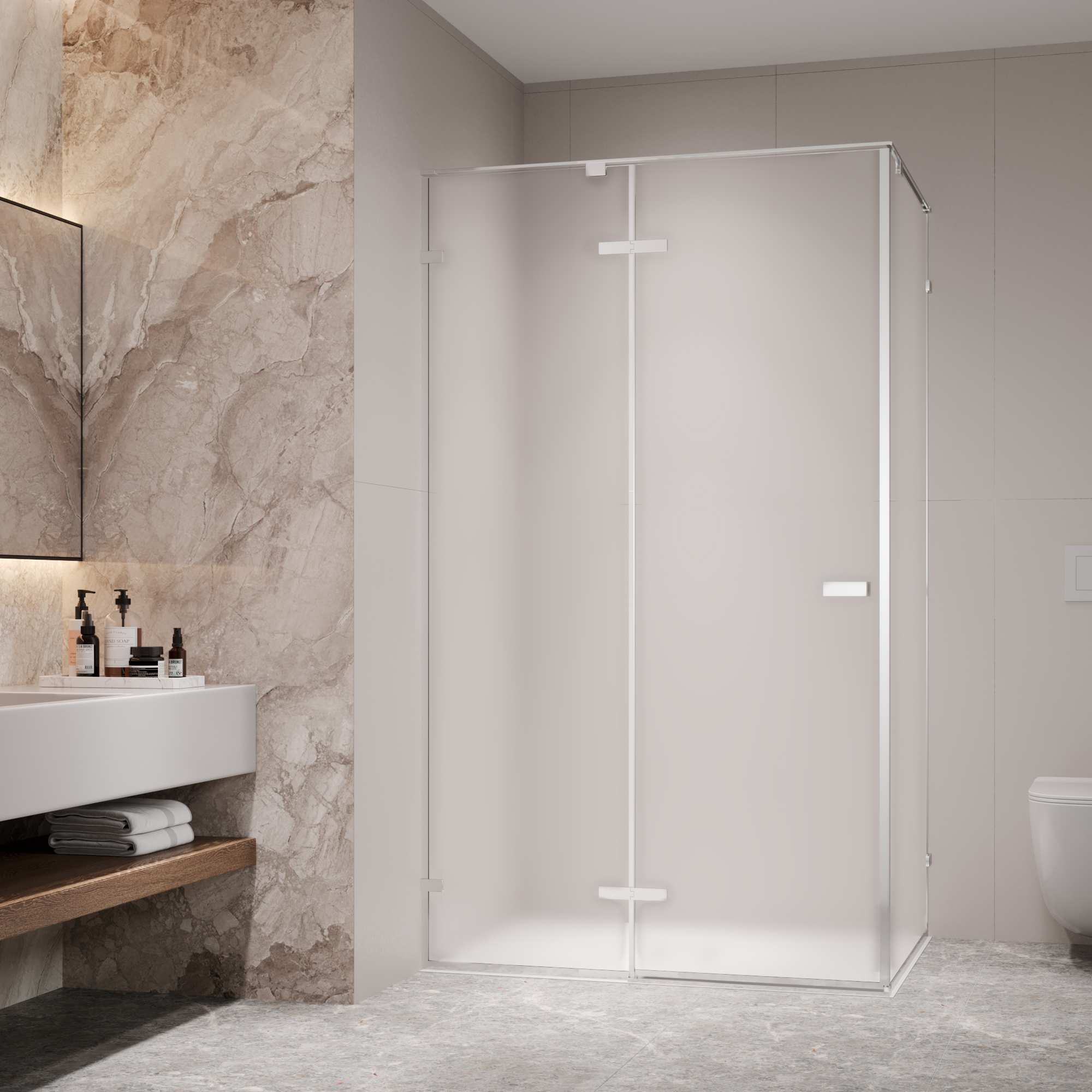 Душевой уголок RGW SV-030 100х100 с распашной дверью матовое