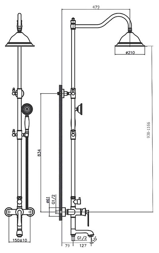 Душевая стойка Rush Flores FLG0835-5