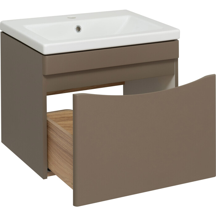 Тумба под раковину Runo Афина 57х43 подвесная, бежевая