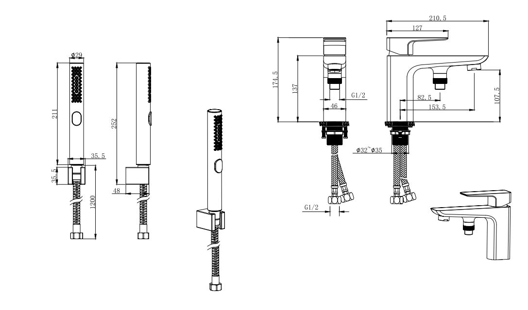 Смеситель Aquatek Вега AQ1044CR на борт ванны