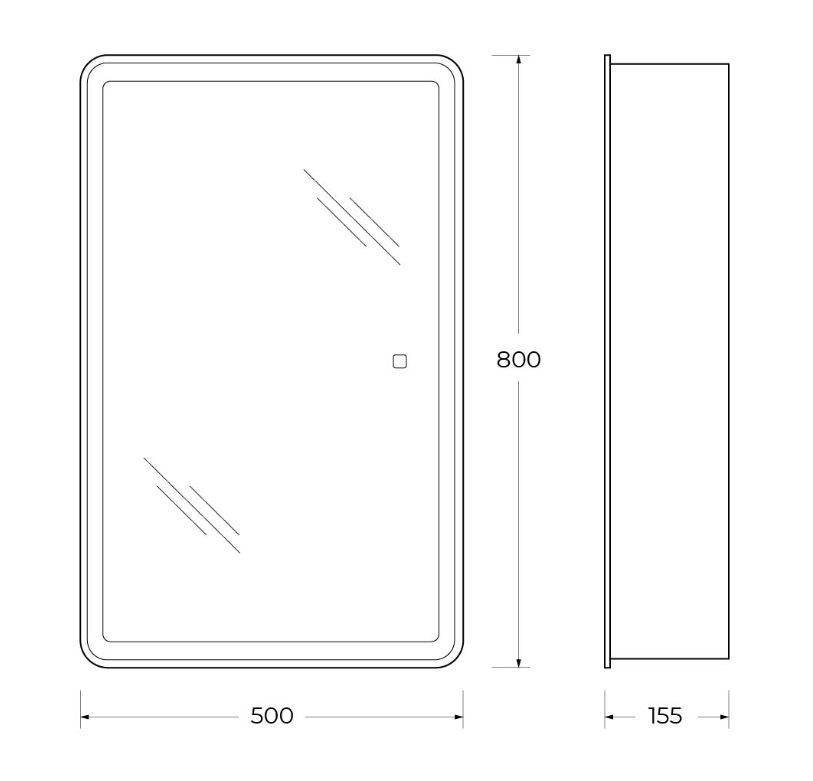 Зеркальный шкаф BelBagno SPC-MAR 50х80 с сенсорным выключателем