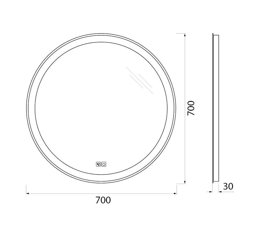 Зеркало BelBagno SPC-RNG 70 с блютозом, микрофоном