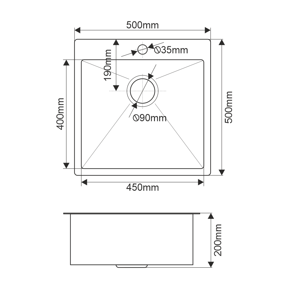 Мойка кухонная Melana ProfLine MLN-R5050HK