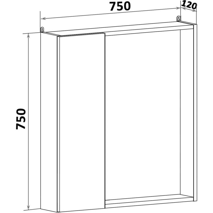 Зеркальный шкаф Runo Манхэттен 75х75 белый