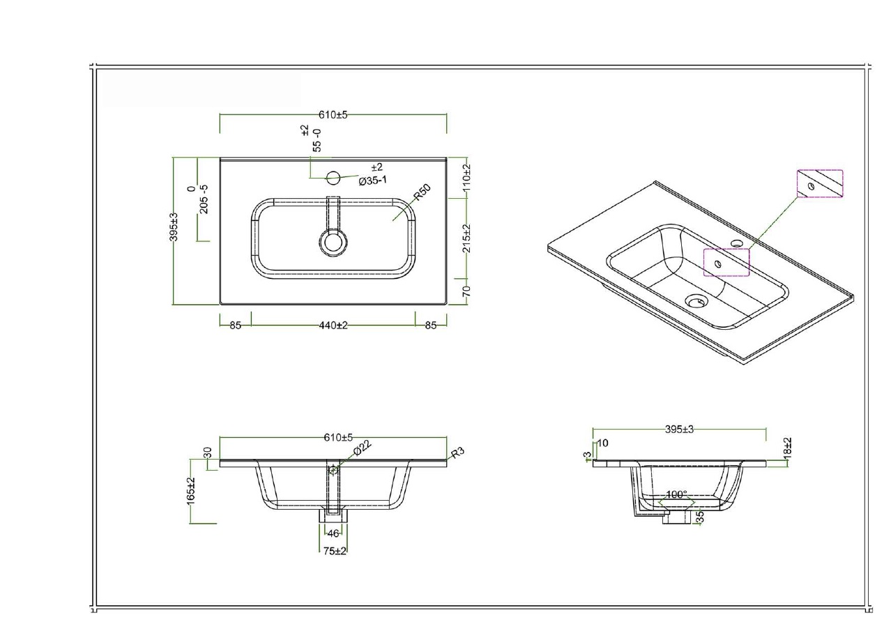 Раковина BelBagno BB600/390ETL накладная