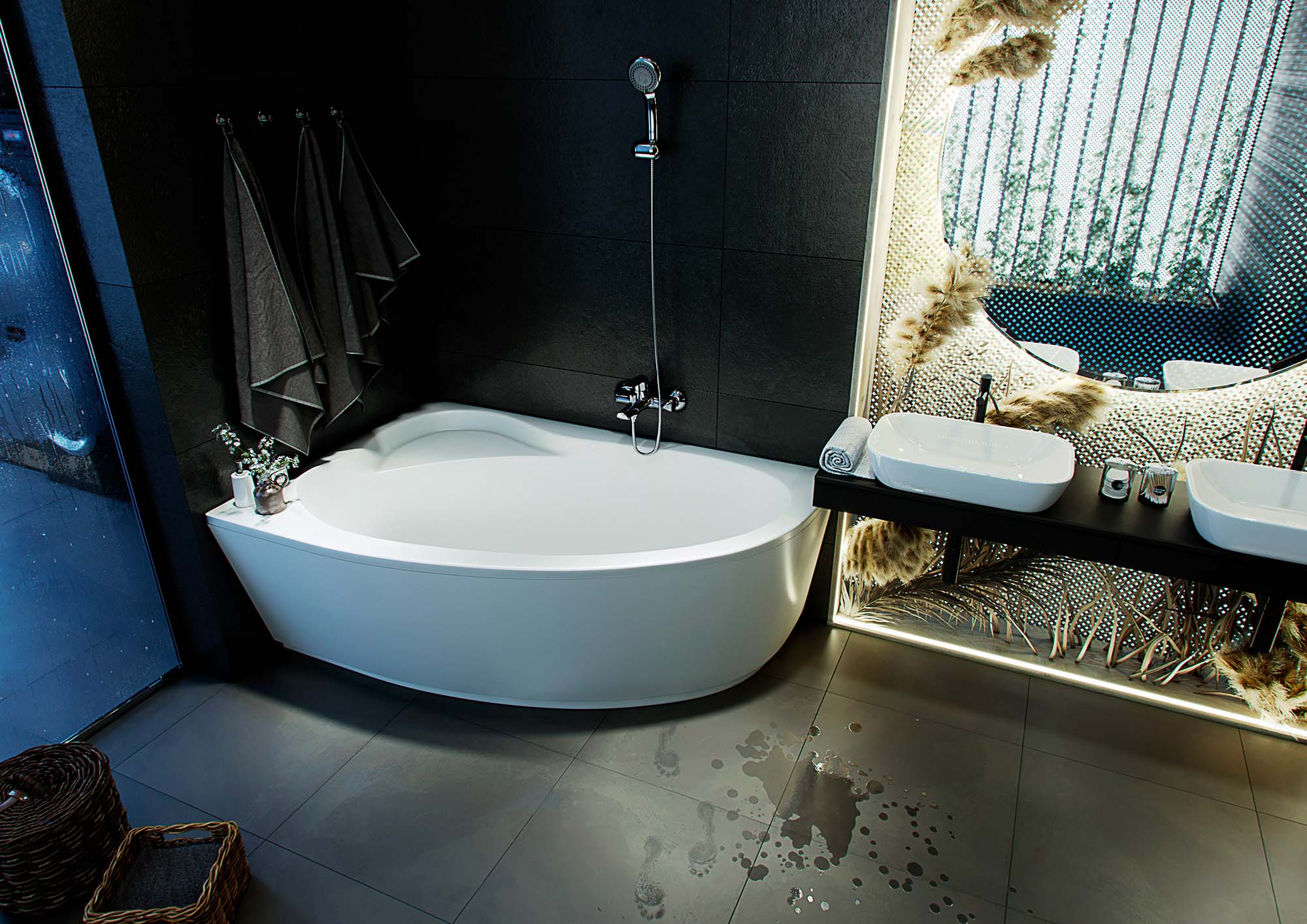 Акриловая ванна Aquatek Фиджи FID170-0000001 170х110 см левая