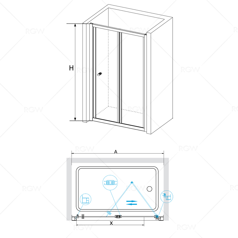 Душевая дверь RGW CL-21 100х185
