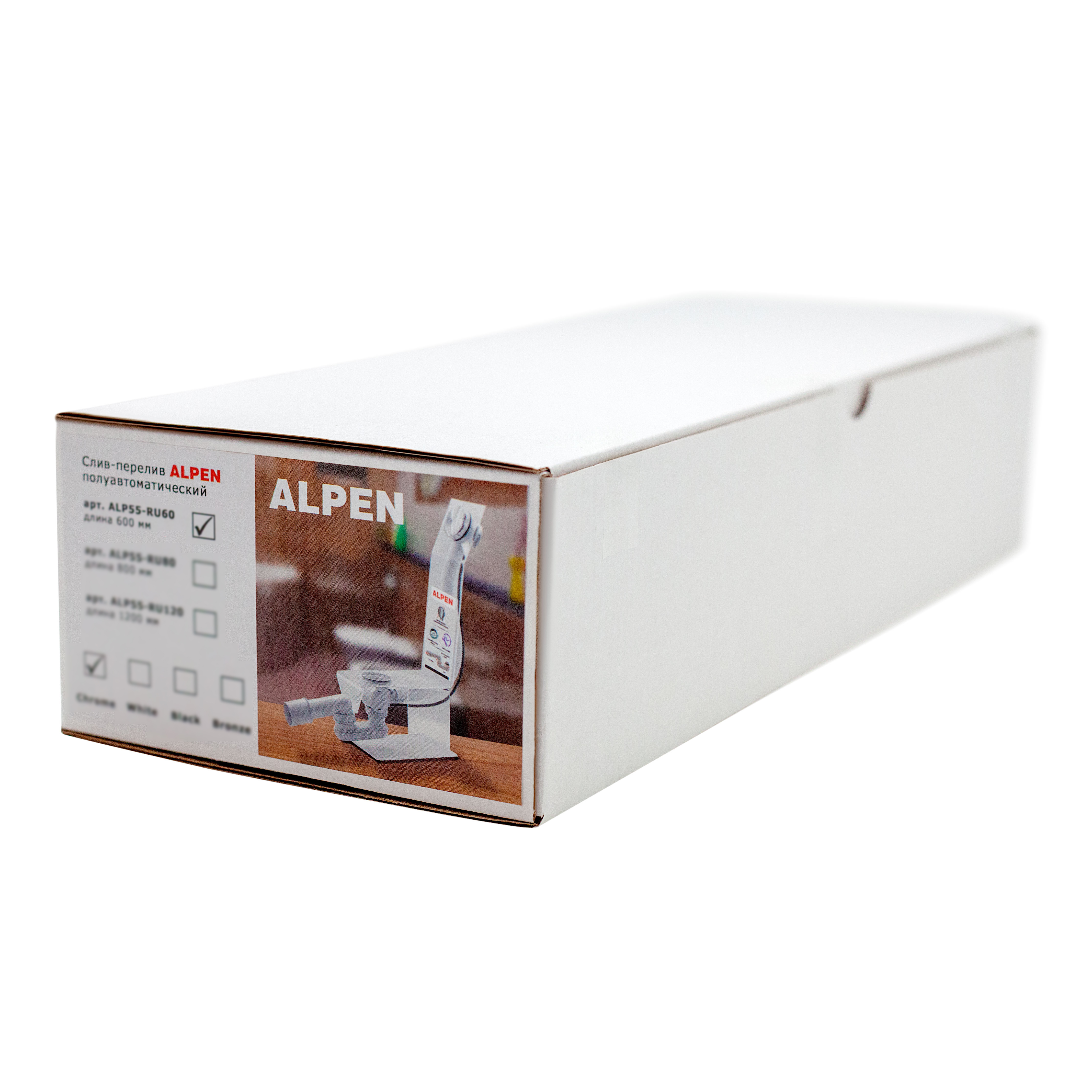 Сифон для ванны ALPEN ALP55-RU60 white glossy