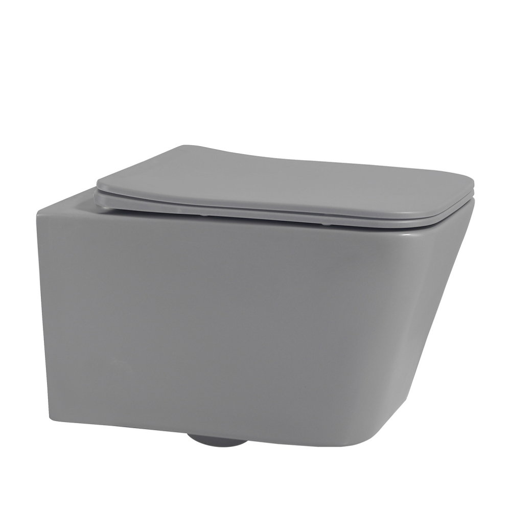 Унитаз Abber Rechteck AC1201MG подвесной серый матовый, безободковый