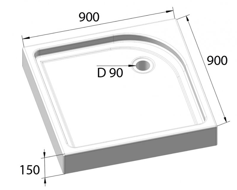 Поддон для душа BelBagno Tray 90х90