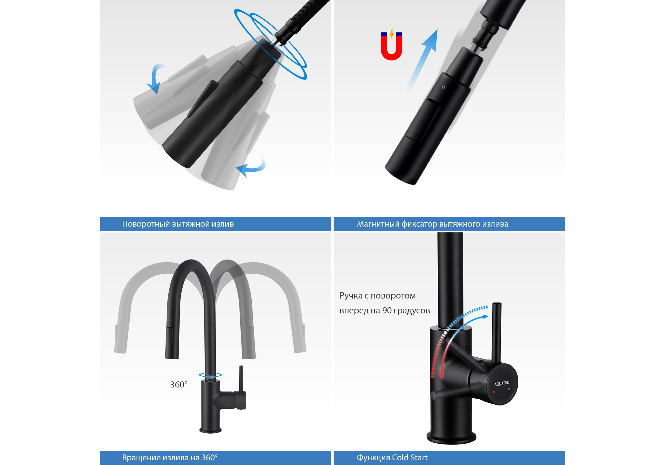 Смеситель Aquatek Европа AQ1384MB для кухни