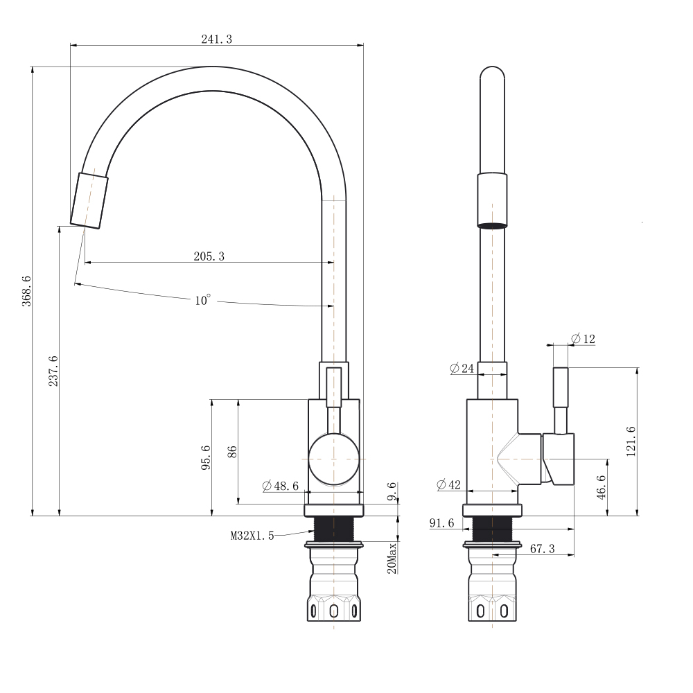 Смеситель для кухни Olive's Balear 13435-3BLG