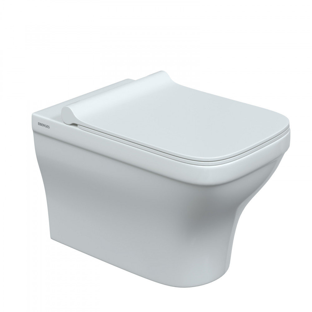 Унитаз подвесной Berges Strati 082132 безободковый, белый