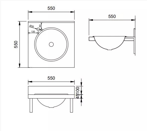 Раковина с умывальниками Nofer 13071.1.S
