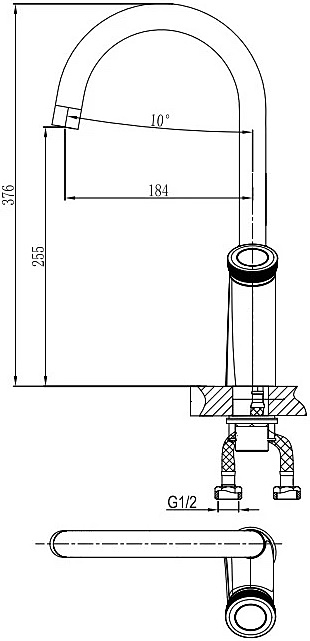 Смеситель для кухни D&K Bayern Alfeld DA1482401 хром