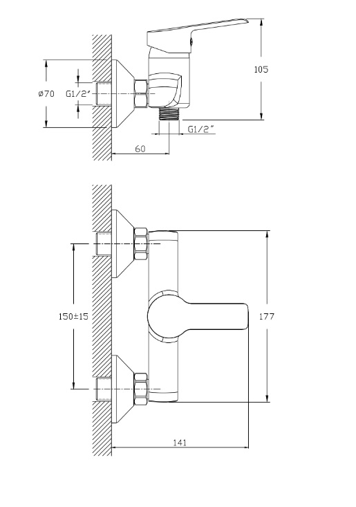 Смеситель для душа Rush Victoria VI7135-63