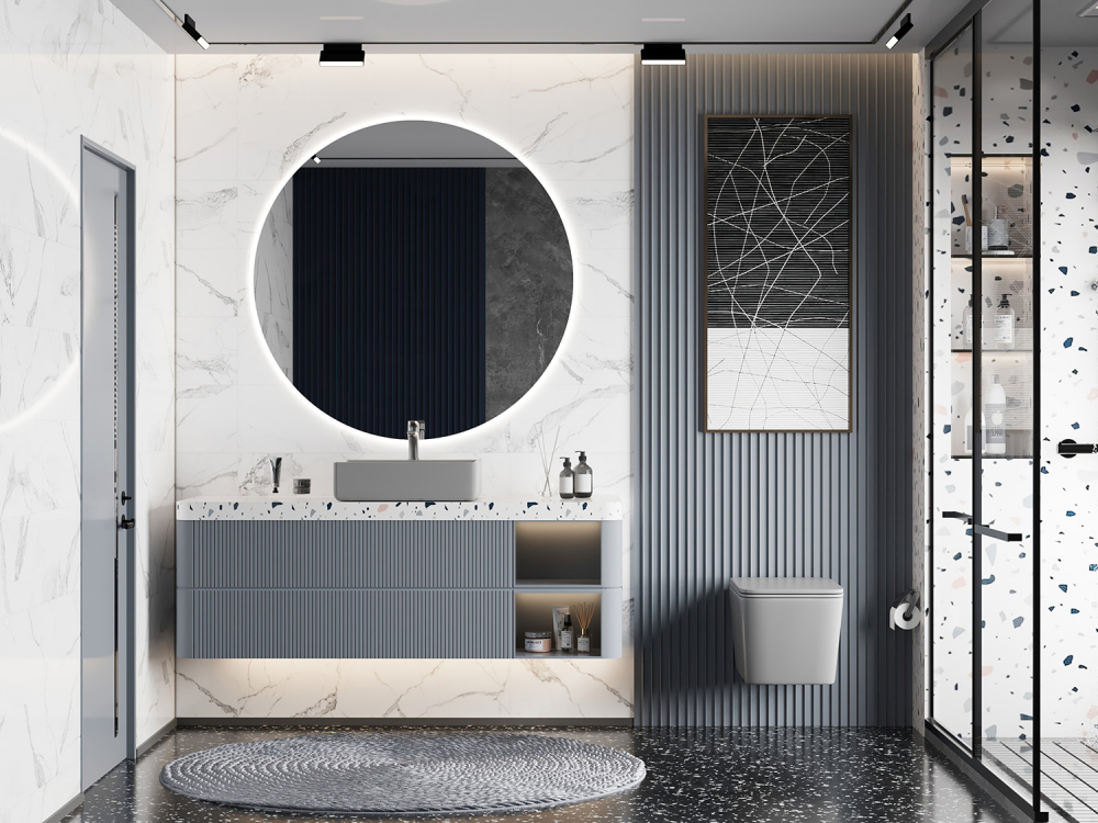 Унитаз Abber Rechteck AC1201MG подвесной серый матовый, безободковый