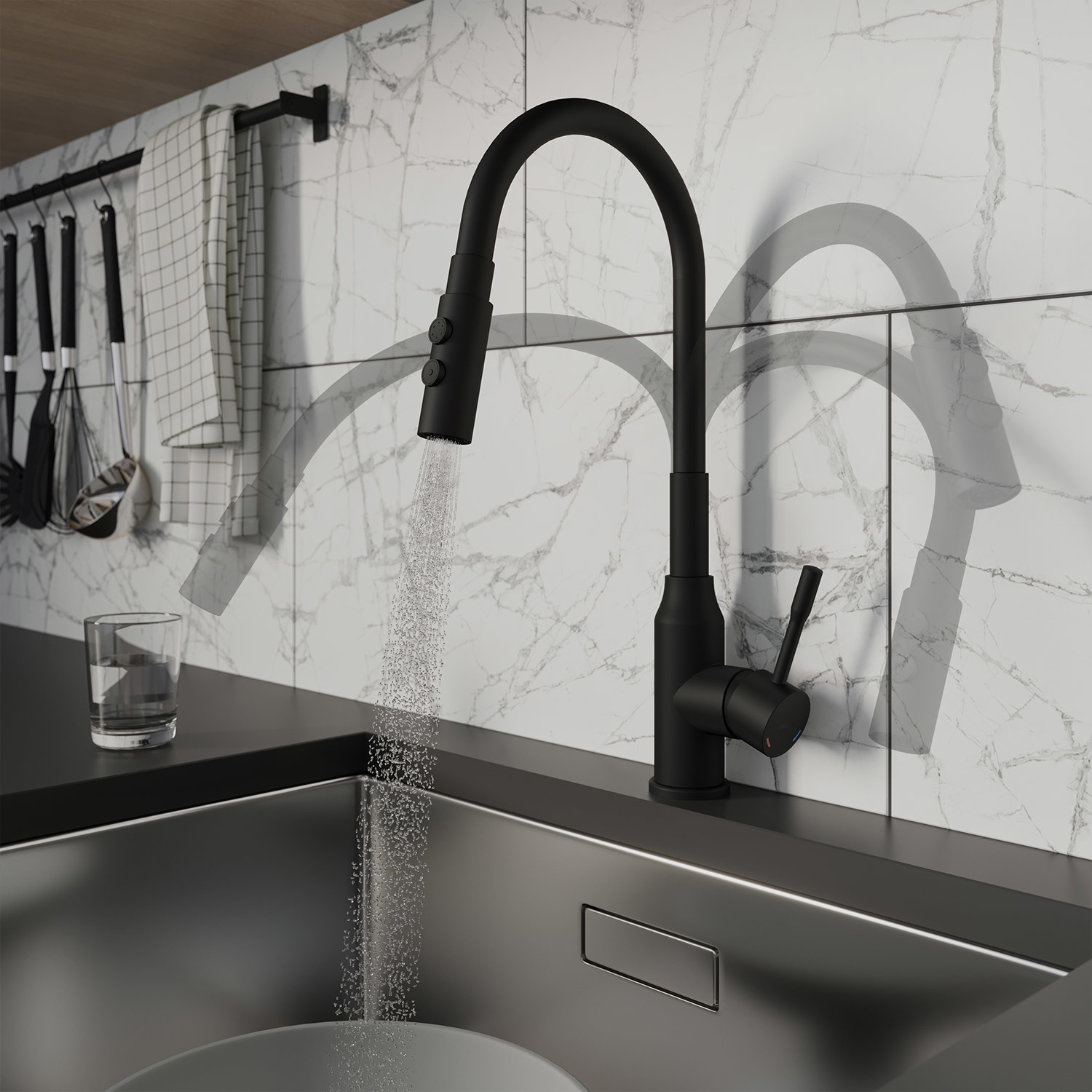 Смеситель для кухни Milardo Meal M01BL2FM05