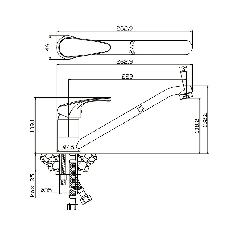 Смеситель для кухни Olive's Avila 02400-1AV