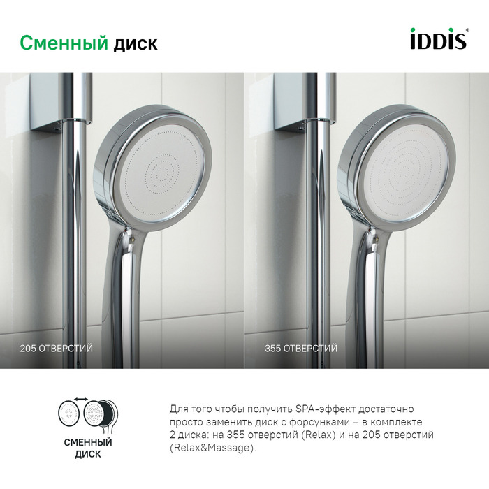 Лейка для душа Iddis SpaHome SPA1F00i18
