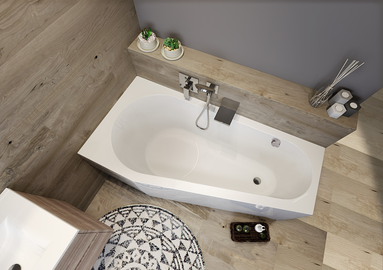 Акриловая ванна RIHO Delta Plug & Play L 160х80