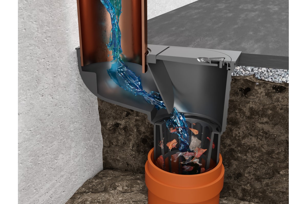 Дождеприёмник-трап ALPEN-MCH 325 Es со сливом из крыши