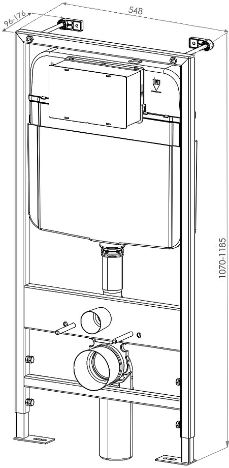 Унитаз подвесной с инсталляцией, сиденьем и клавишей смыва D&K DS1021604
