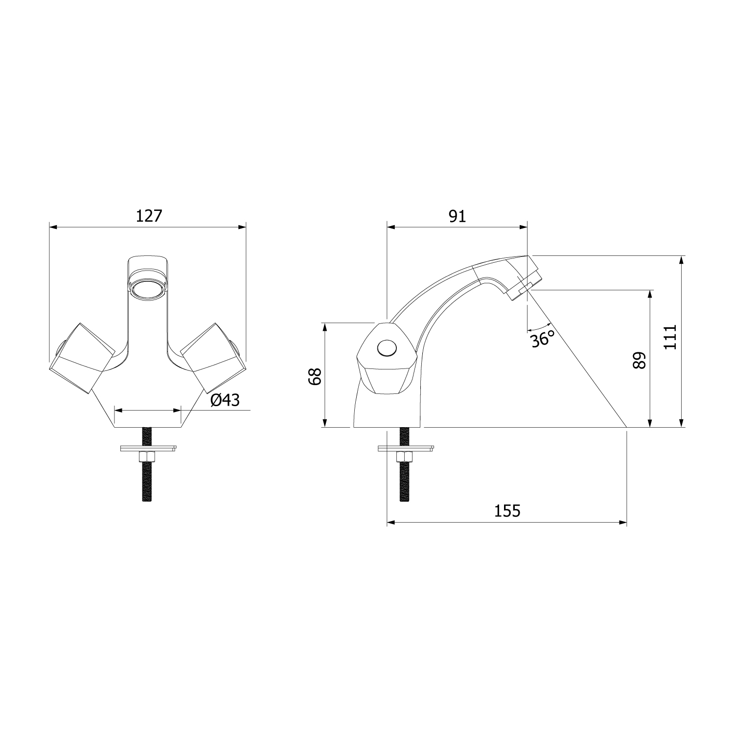 Смеситель для раковины Milardo Tring TRISB01M01