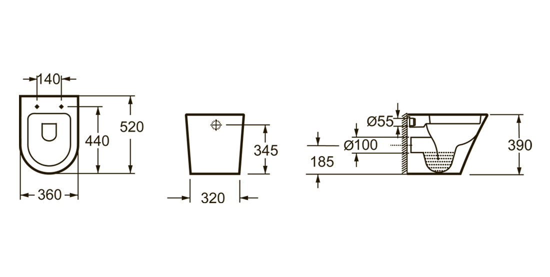 Приставной унитаз Lavinia Boho Biore 33040040